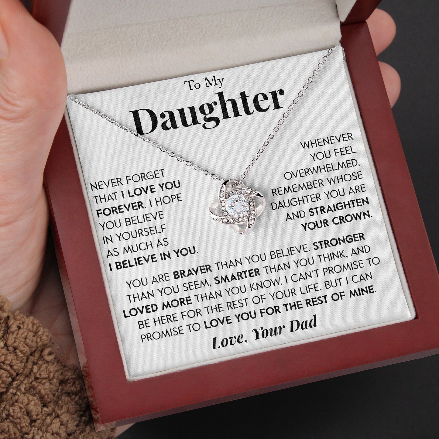 To My Daughter | "I Believe In You" | Love Knot Necklace